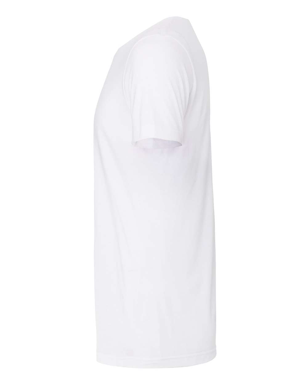 Bella + Canvas 3001 solid white blend t-shirt, side view