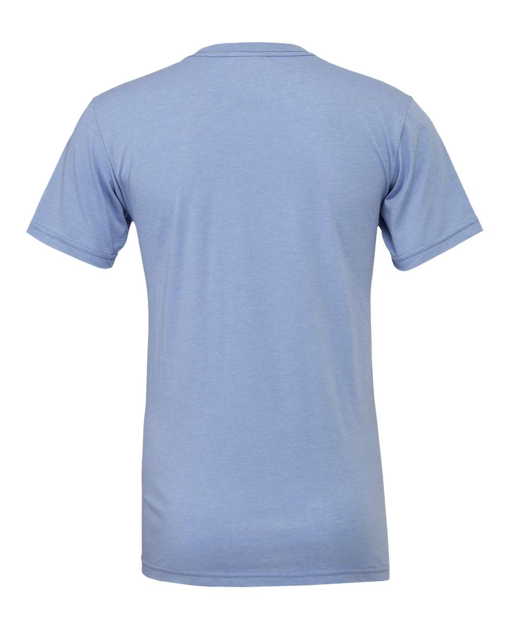 Bella + Canvas 3001 heather blue t-shirt, back view