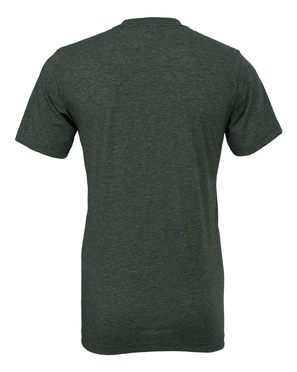 Bella + Canvas 3001 heather forest t-shirt, back view
