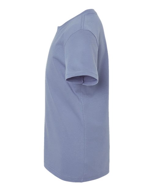 Bella + Canvas 3001 lavender blue cotton t-shirt, side view
