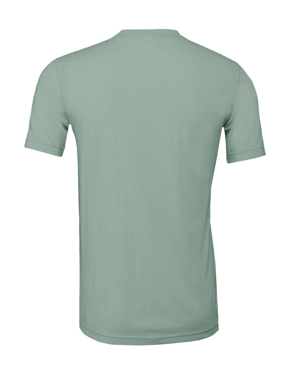 Bella + Canvas 3001 heather dusty blue t-shirt, back view