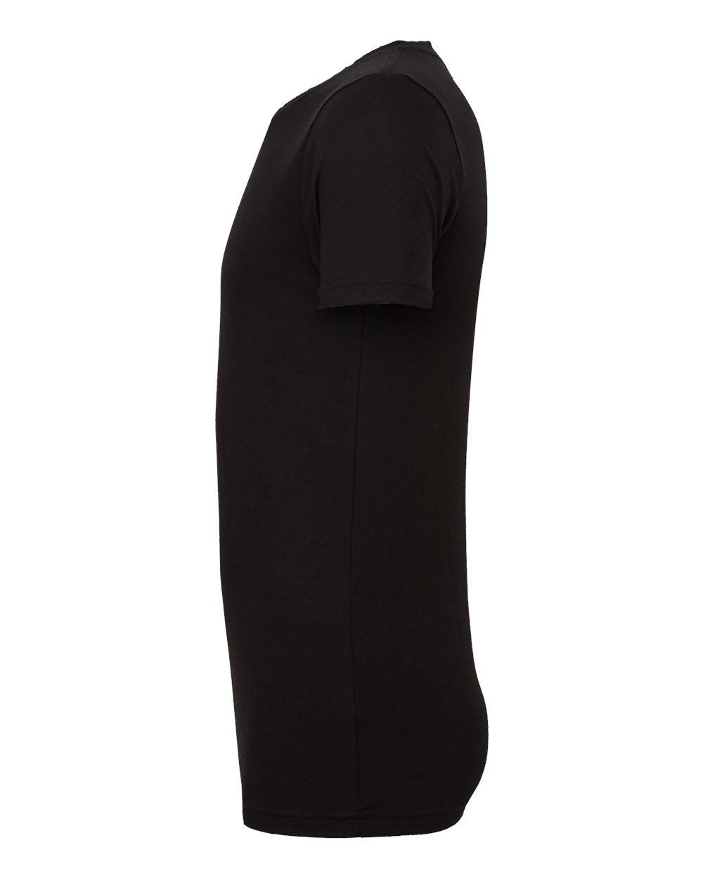 Bella + Canvas 3001 solid black blend t-shirt, side view