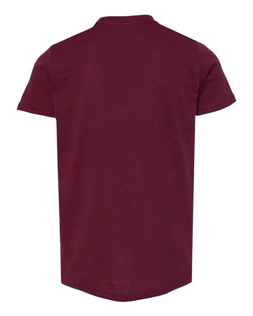 Bella + Canvas 3001 maroon cotton t-shirt, back view
