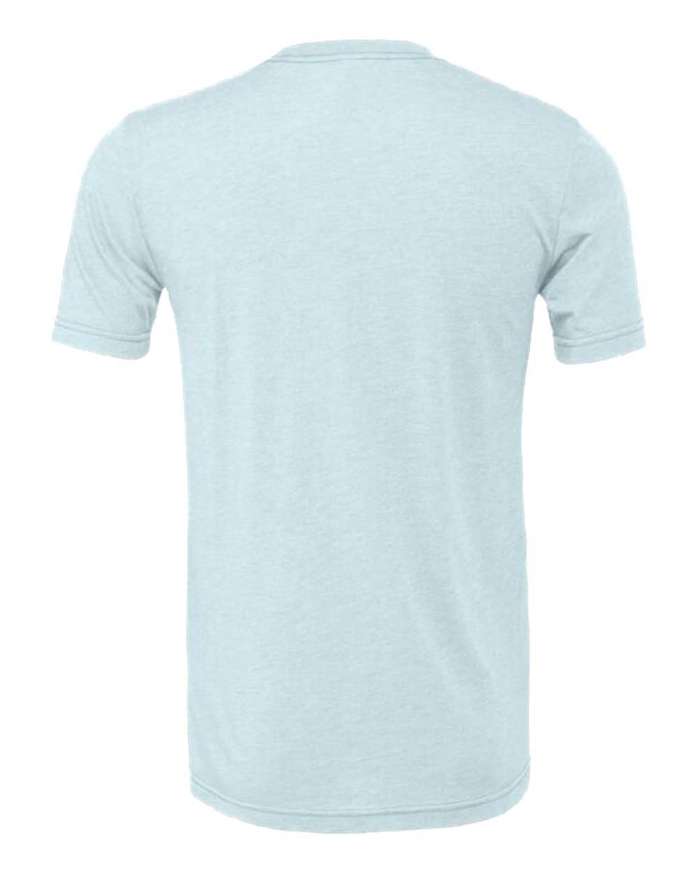 Bella + Canvas 3001 heather prism ice blue t-shirt, back view
