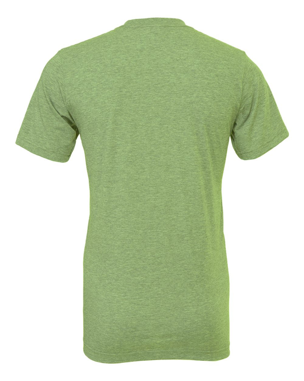 Bella + Canvas 3001 heather green t-shirt, back view