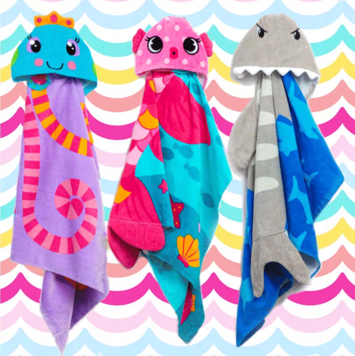 Stephen Joseph Hooded Towel, Rainbow