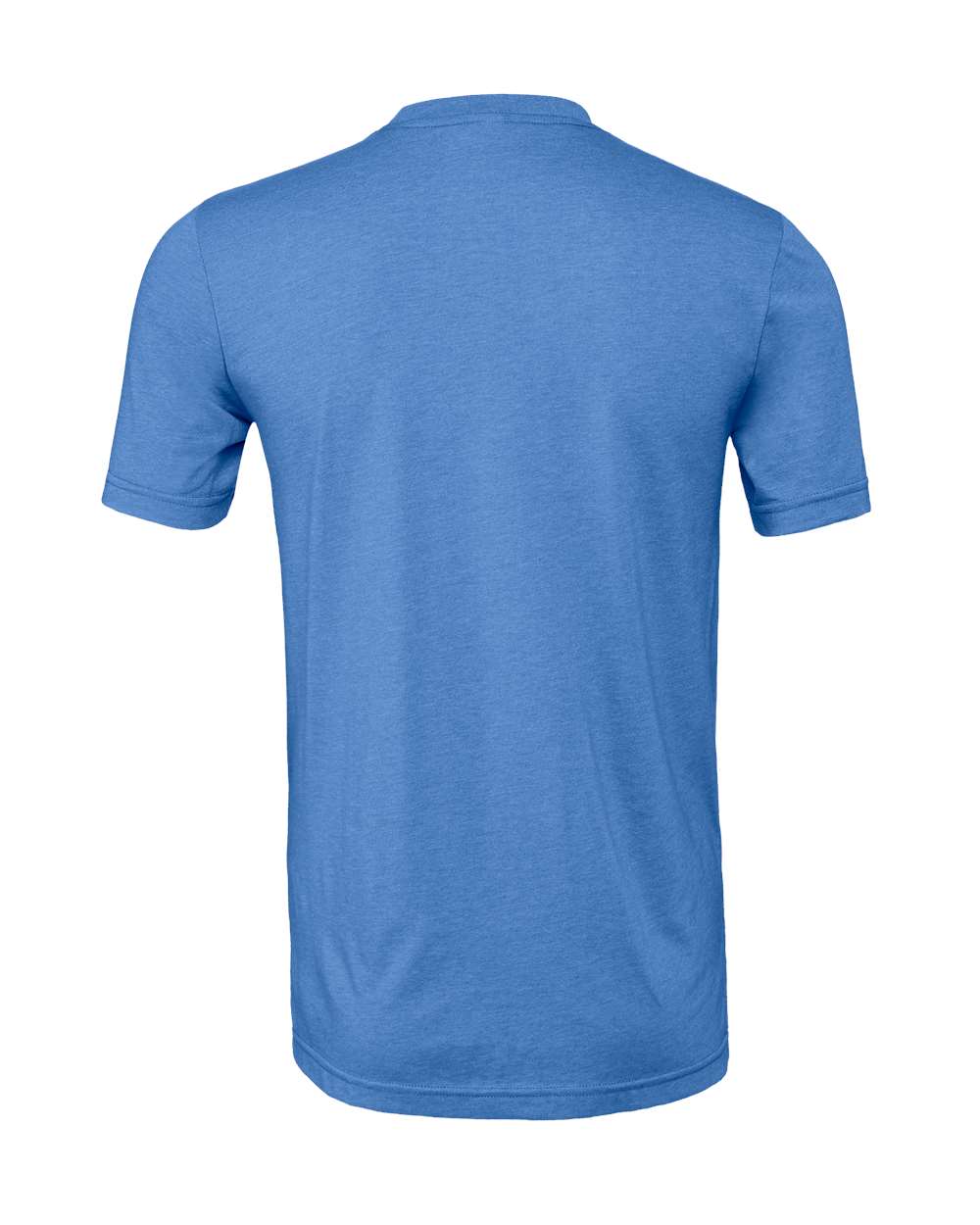 Bella + Canvas 3001 heather columbia blue t-shirt, back view