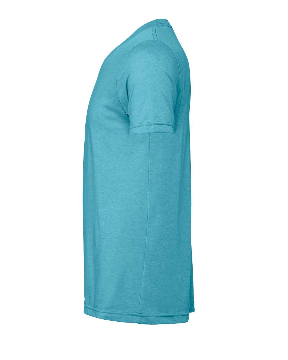 Bella + Canvas 3001 heather aqua t-shirt, side view