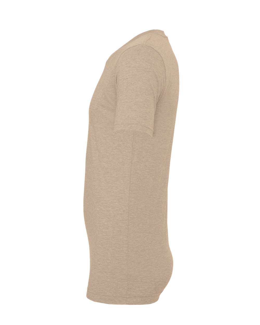 Bella + Canvas 3001 heather tan t-shirt, side view
