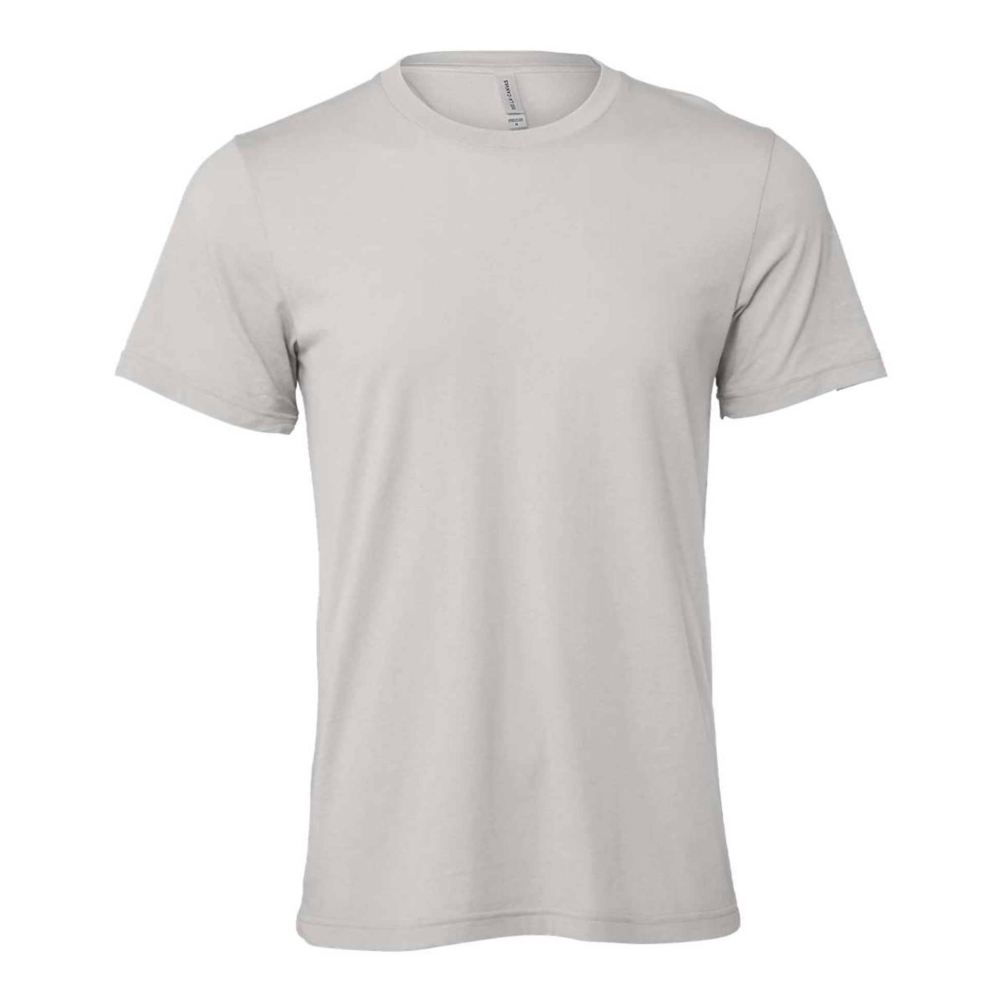 Bella + Canvas 3001 solid athletic grey cotton t-shirt, front view