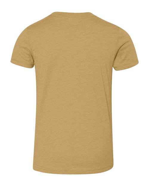 Bella + Canvas 3001 mustard cotton t-shirt, back view