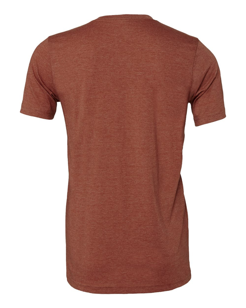 Bella + Canvas 3001 heather clay t-shirt, back view
