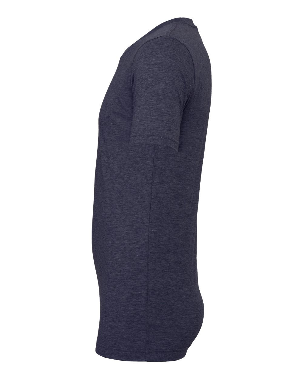 Bella + Canvas 3001 heather midnight navy t-shirt, side view