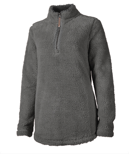 Gray Charles River Newport fleece pullover with a half-zip and no visible embroidery.