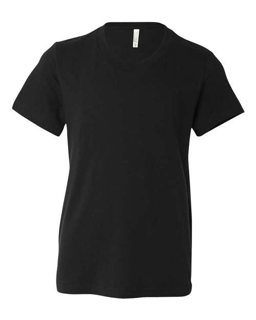 Bella + Canvas 3001 black cotton t-shirt, front view