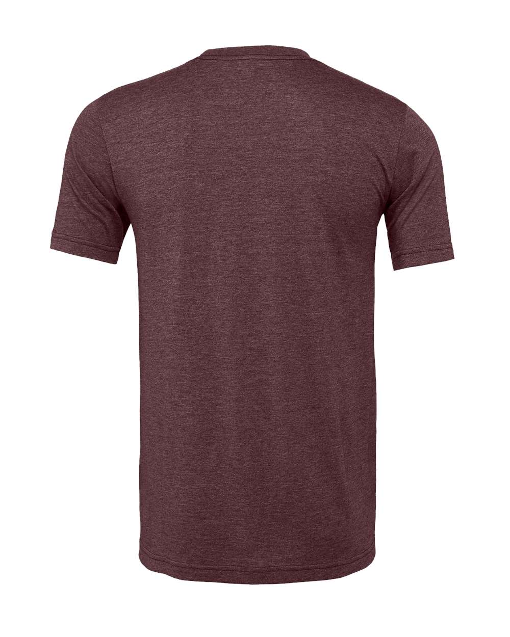 Bella + Canvas 3001 heather maroon t-shirt, back view