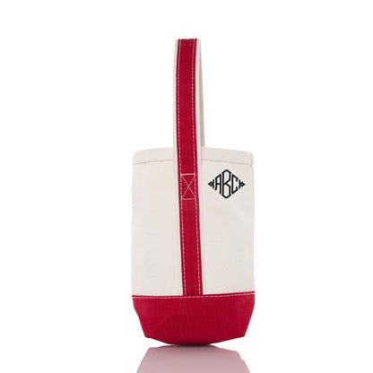 Monogrammed Canvas 2 Bottle Wine Tote – Navy