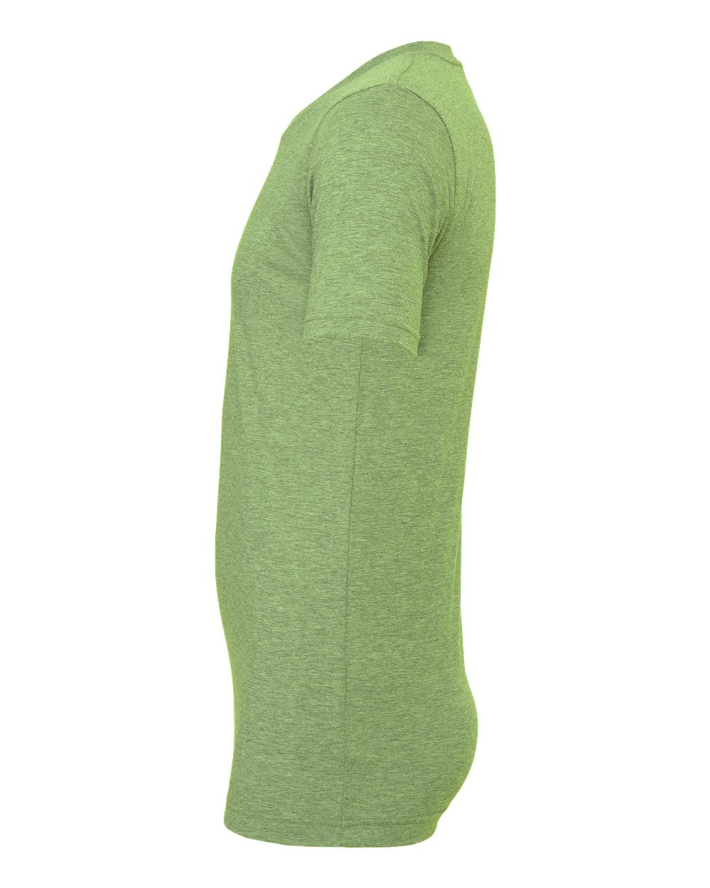 Bella + Canvas 3001 heather green t-shirt, side view