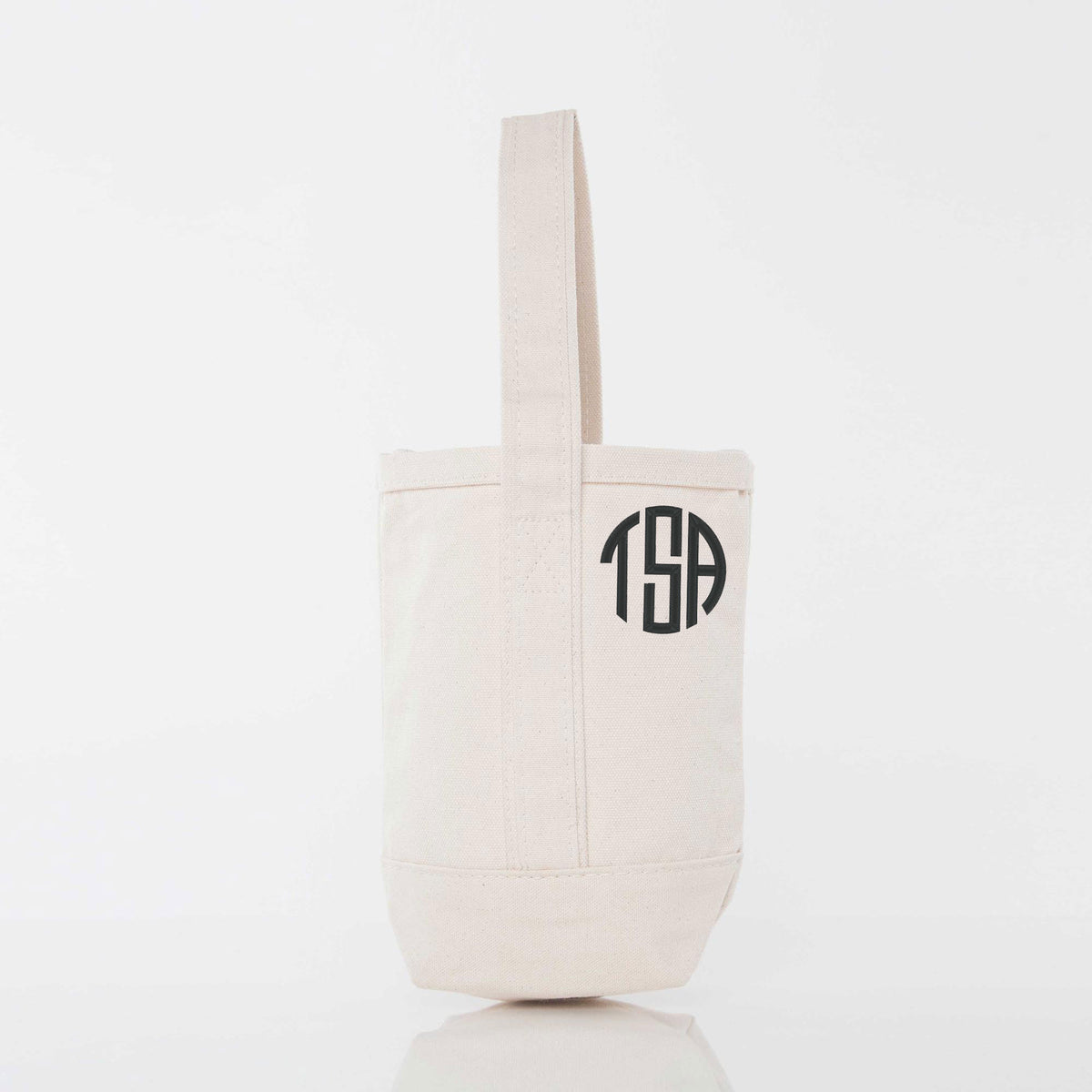 Monogrammed Canvas 2 Bottle Wine Tote – Natural