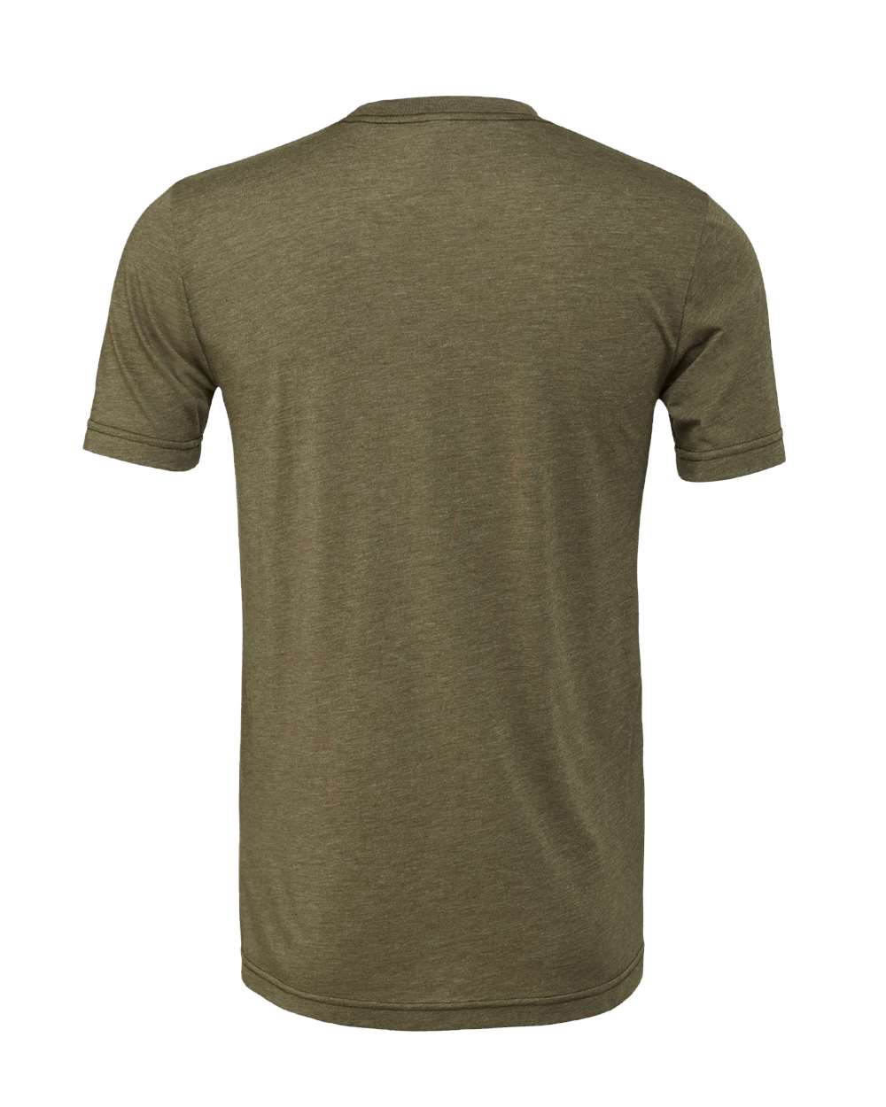Bella + Canvas 3001 heather olive t-shirt, back view