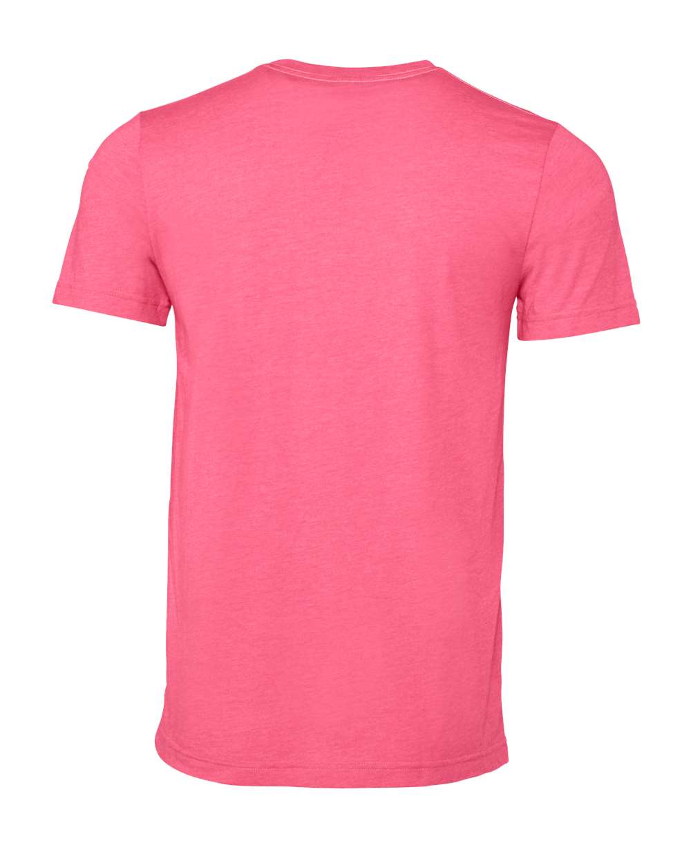 Bella + Canvas 3001 heather charity pink t-shirt, back view