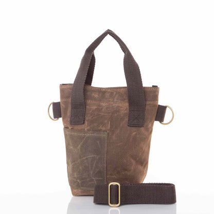Monogrammed Waxed Canvas Wine Bottle Tote – Khaki