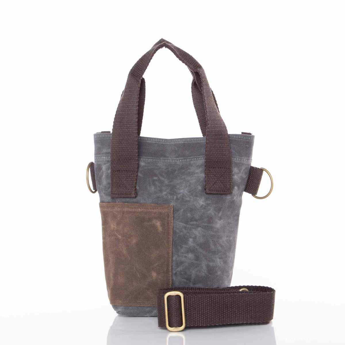 Monogrammed Waxed Canvas Wine Bottle Tote – Slate