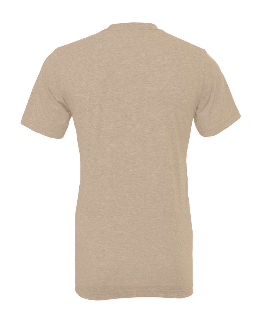 Bella + Canvas 3001 heather tan t-shirt, back view