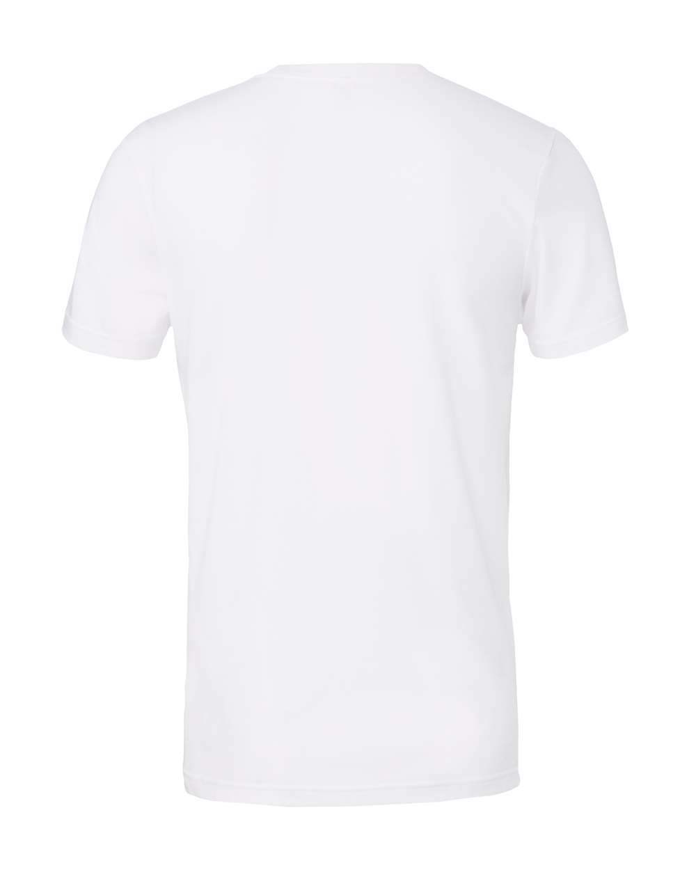 Bella + Canvas 3001 solid white blend t-shirt, back view