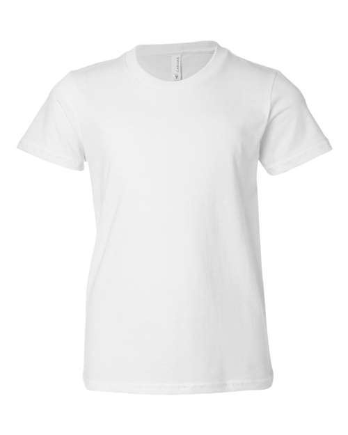 Bella + Canvas 3001 white cotton t-shirt, front view