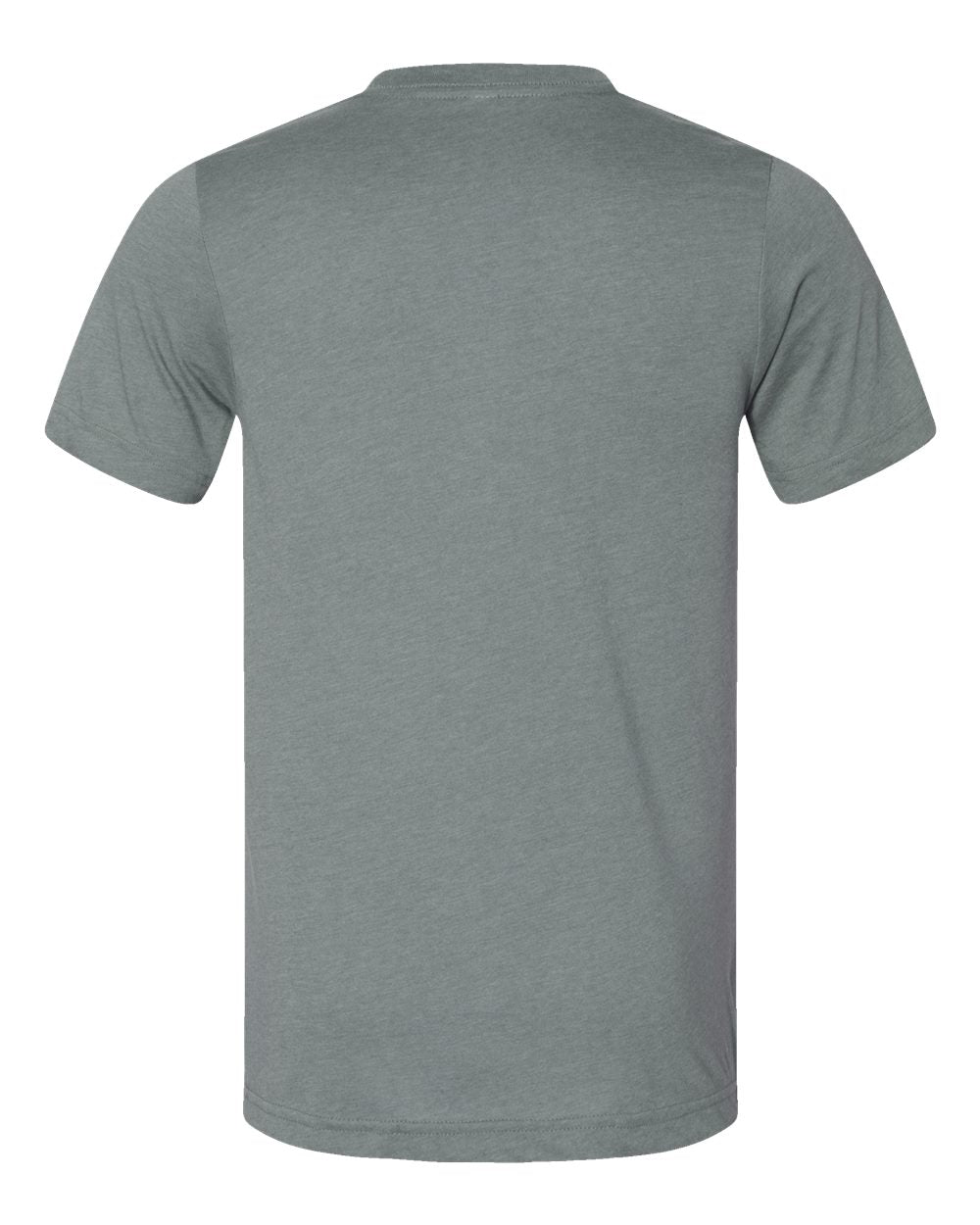 Bella + Canvas 3001 heather blue storm t-shirt, back view