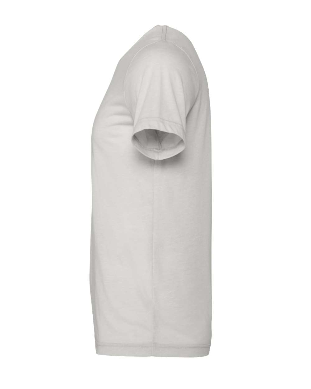Bella + Canvas 3001 heather cement t-shirt, side view