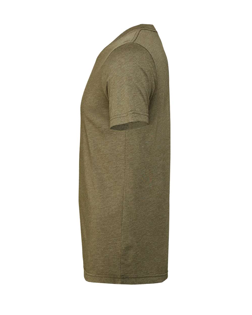 Bella + Canvas 3001 heather olive t-shirt, side view