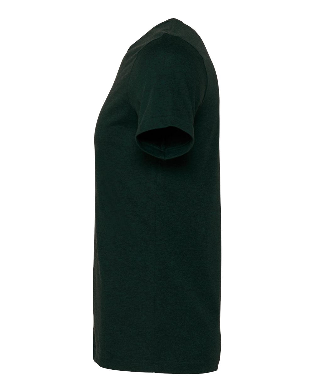 Bella + Canvas 3001 heather emerald t-shirt, side view