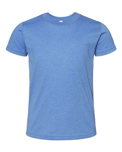 Bella + Canvas 3001 columbia blue cotton t-shirt, front view