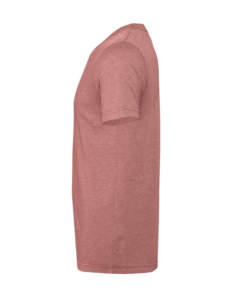 Bella + Canvas 3001 heather mauve t-shirt, side view
