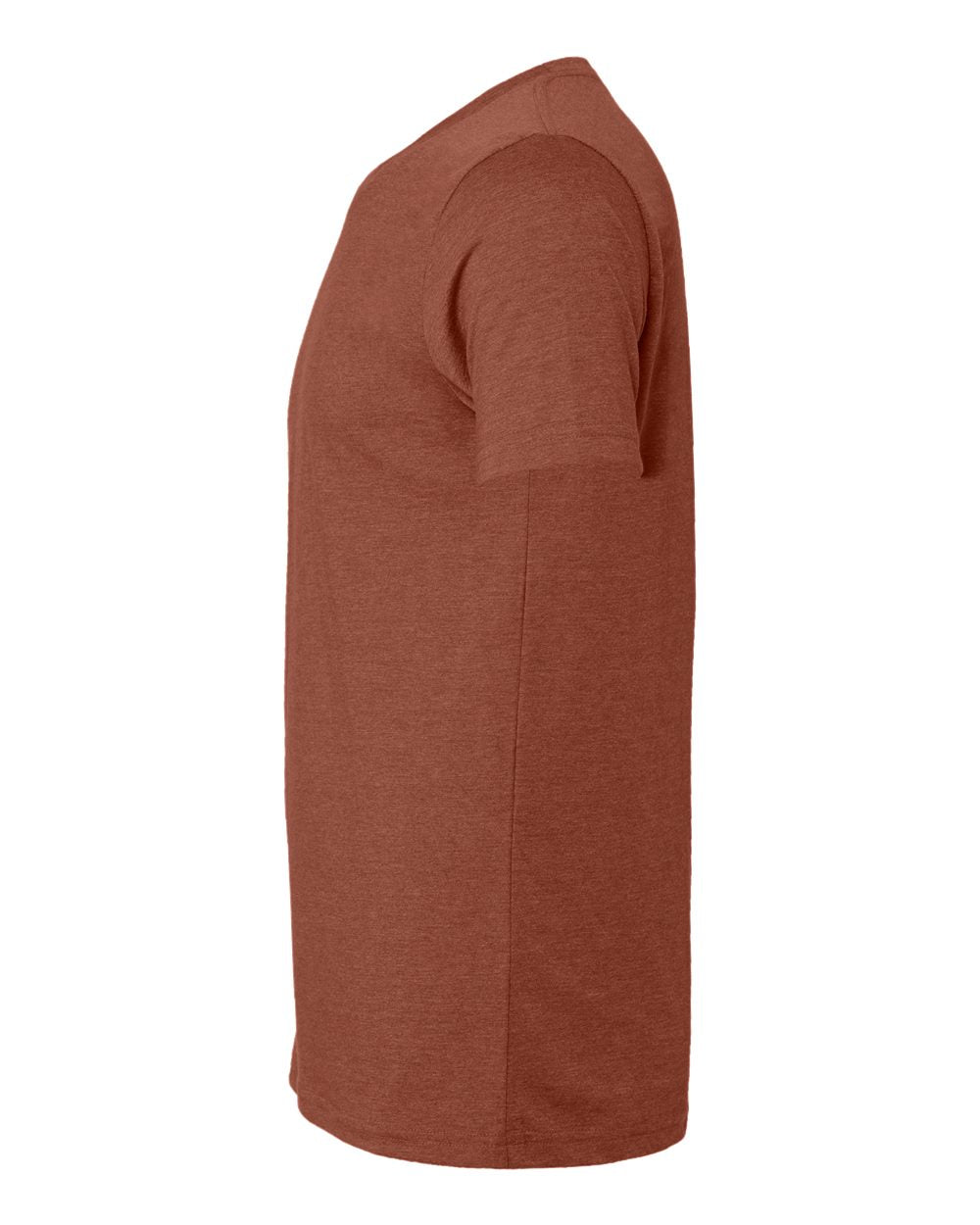 Bella + Canvas 3001 heather clay t-shirt, side view