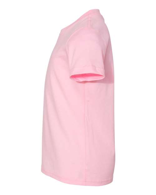 Bella + Canvas 3001 pink cotton t-shirt, side view
