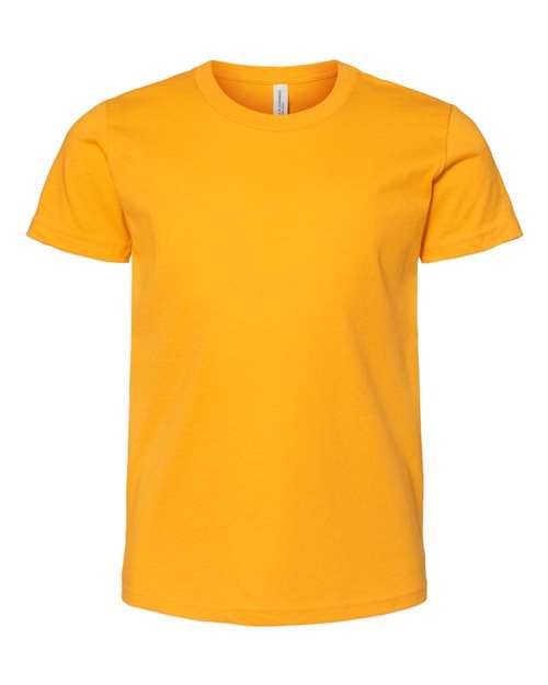 Bella + Canvas 3001 gold cotton t-shirt, front view