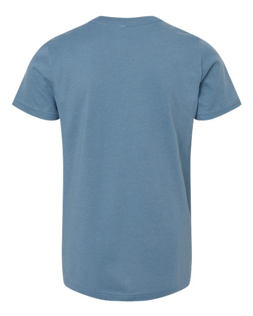 Bella + Canvas 3001 steel blue cotton t-shirt, back view
