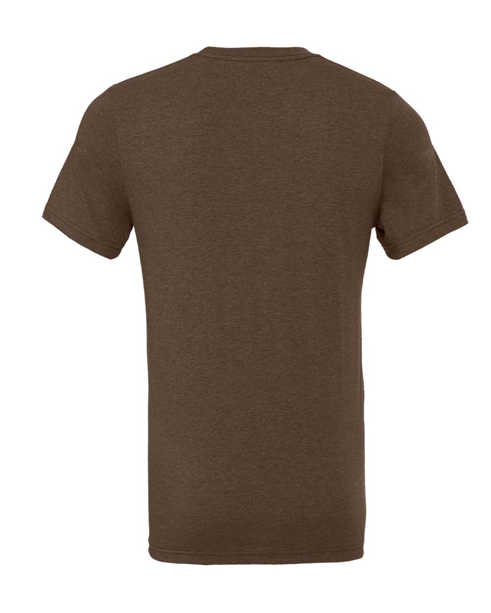 Bella + Canvas 3001 heather brown t-shirt, back view