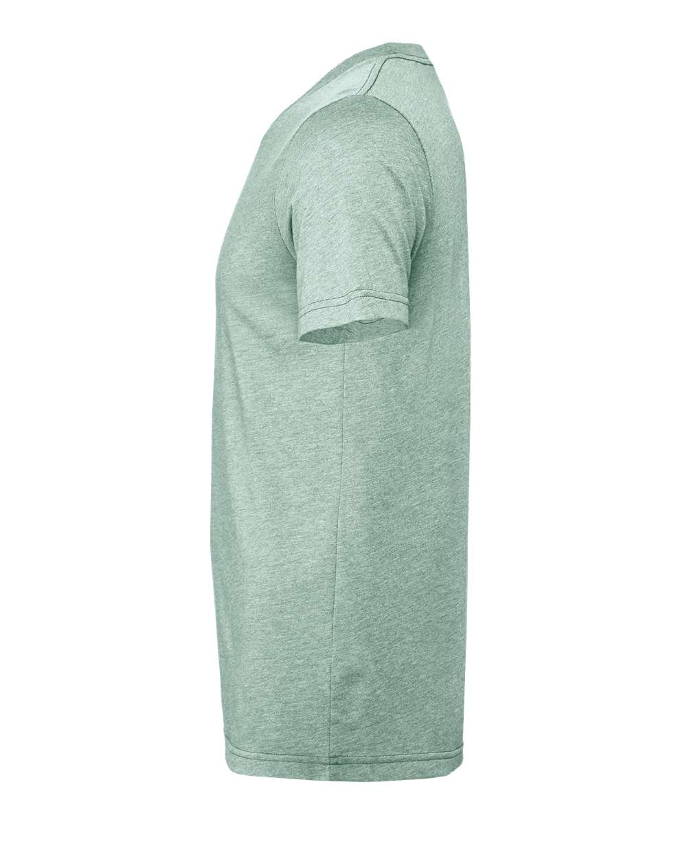 Bella + Canvas 3001 heather prism dusty blue t-shirt, side view