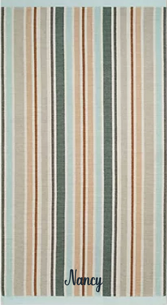 Oversized 40 x 72 in. Cotton Sunwashed Stripes Beach Towels