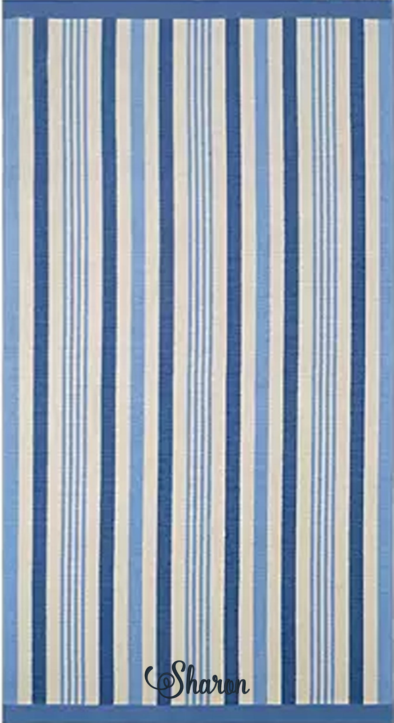 Oversized 40 x 72 in. Cotton Sunwashed Stripes Beach Towels
