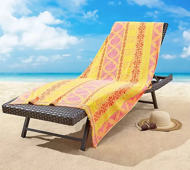 Personalized Canberra Stripe Oversized Beach Towel 40 x 72 in, product view