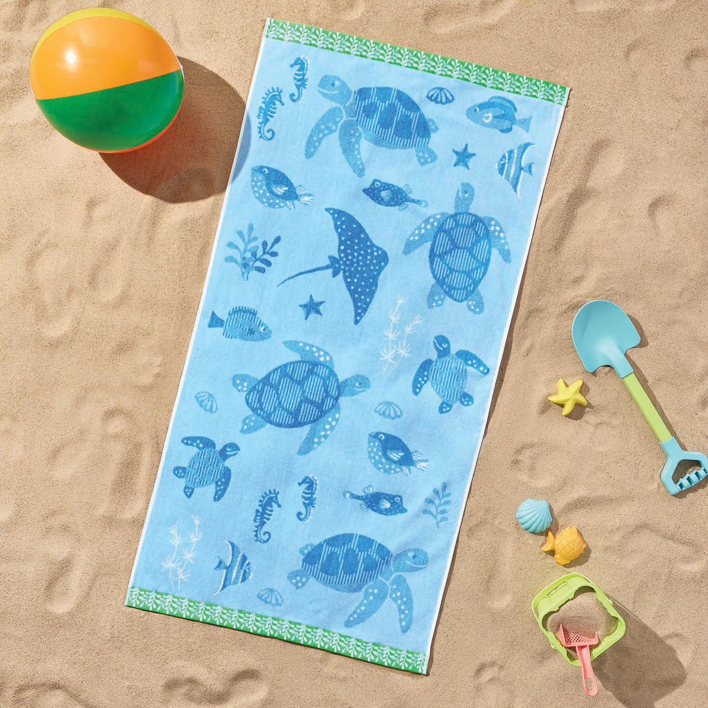 30" x 60" Personalized Character Towels with Custom Embroidered Names, Sea Life