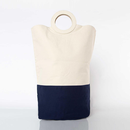 Personalized Laundry Hamper for Tidy Spaces, Navy personalized front