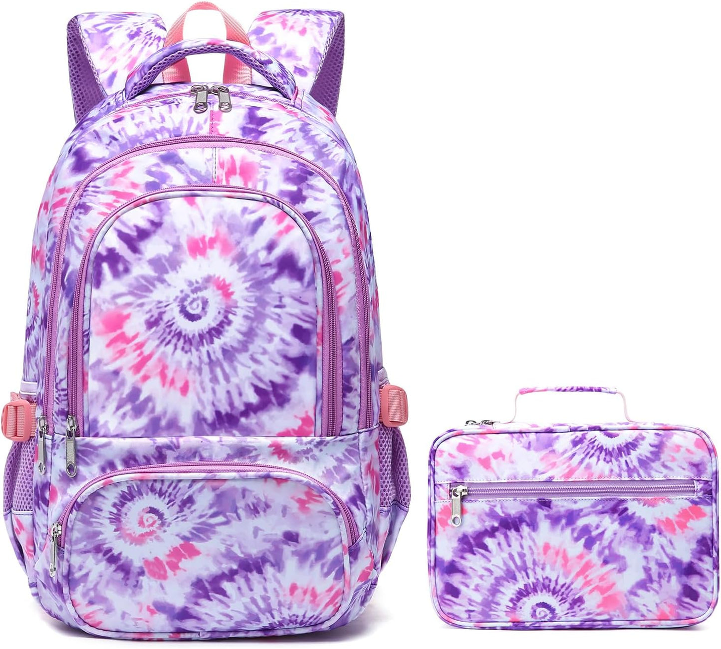 Backpack & Lunchbox Set, Pink & Purple Tie Dye