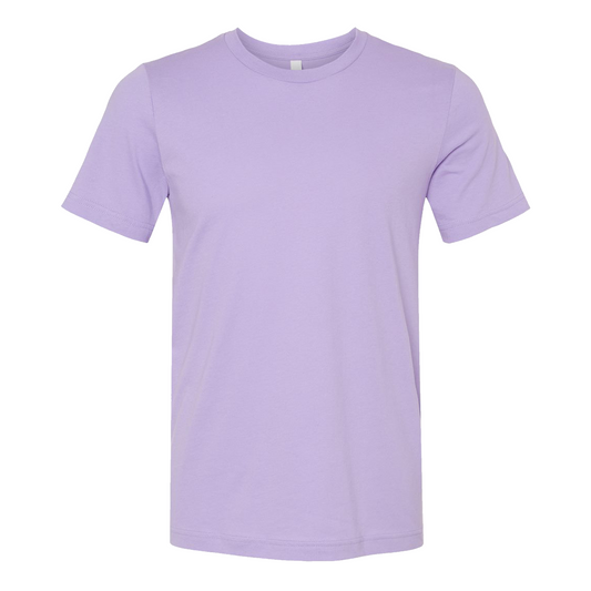 Bella + Canvas 3001 dark lavender cotton t-shirt, front view