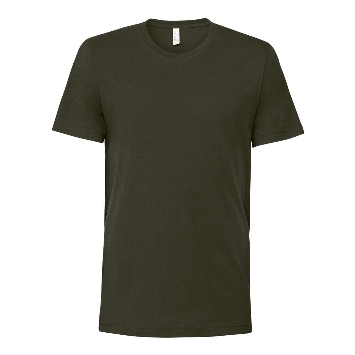 Bella + Canvas 3001 dark olive cotton t-shirt, front view